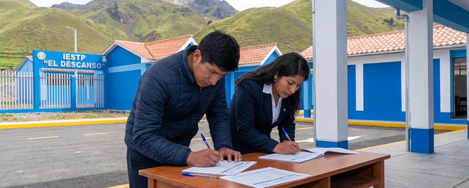 Postulantes realizando su inscripción en el campus