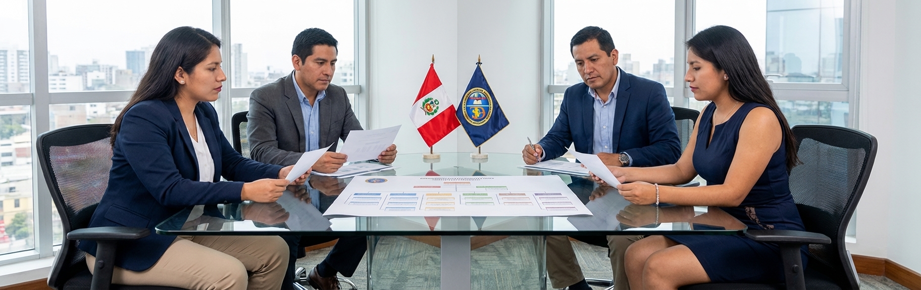 Consejo directivo en sesión de planificación