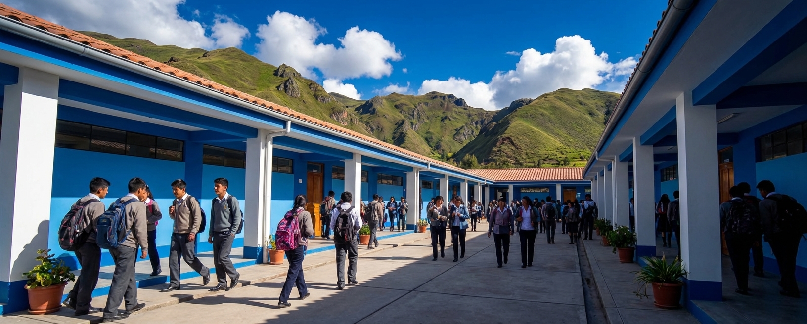 Desarrollo de clases en los pabellones del instituto