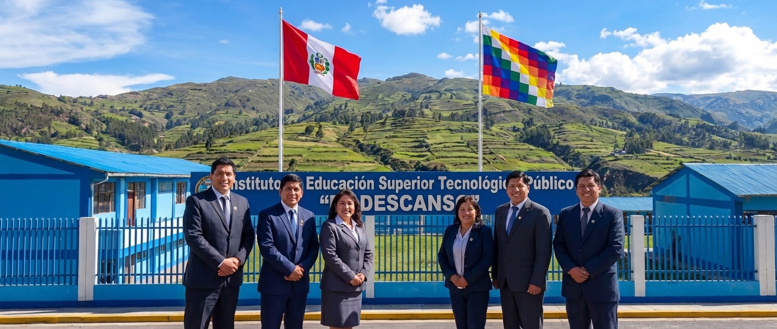 Plana jerárquica frente a la sede institucional
