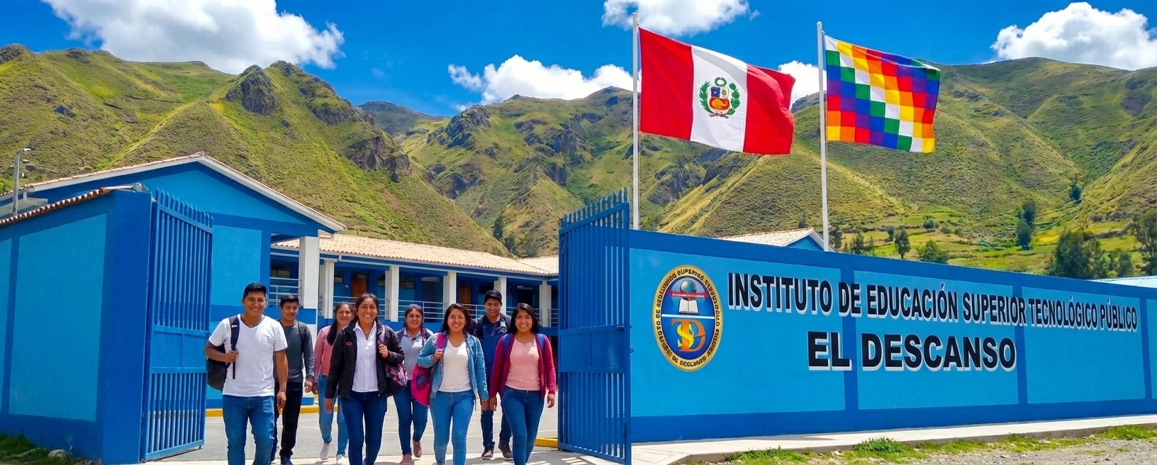 Nuevos ingresantes accediendo al campus del IESTP El Descanso