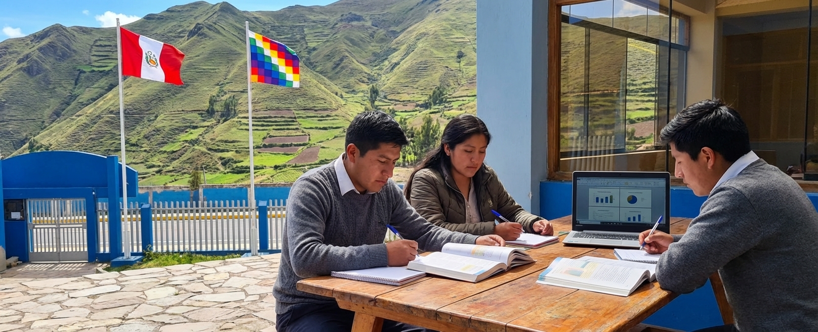 Grupo de estudiantes realizando investigación académica